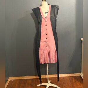 SHEIN Pink Fringe Rodeo Ready Dress SZ Med